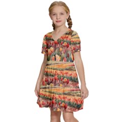 Kids  Short Sleeve Tiered Mini Dress 