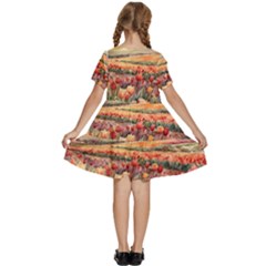 Kids  Short Sleeve Tiered Mini Dress 