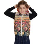 Tulips Field Tree Kids  Stylish Hooded Puffer Vest