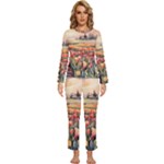 Tulips Field Tree Womens  Long Sleeve Lightweight Pajamas Set