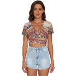Tulips Field Tree V-Neck Crop Top