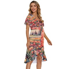 Women s Kimono Wrap Satin Dress 
