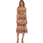 Tulips Field Tree Women s Sleeveless Corset Midi Dress