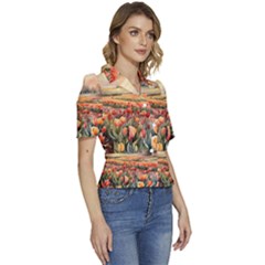 Puffed Short Sleeve Button Up Jacket 