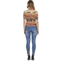 Puffed Short Sleeve Button Up Jacket 