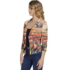 Women s Casual 3/4 Sleeve Spring Jacket 