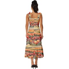 Tie-Strap Tiered Midi Chiffon Dress 