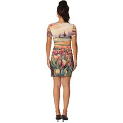 Fitted Knot Split End Bodycon Dress 