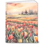 Tulips Field Tree 7  x 9  Hardcover Notebook