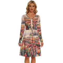 Long Sleeve Dress With Pocket 