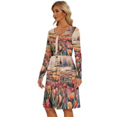 Long Sleeve Dress With Pocket 
