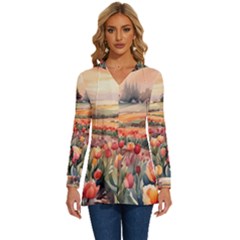 Long Sleeve Drawstring Hooded Top 