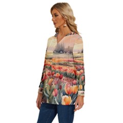 Long Sleeve Drawstring Hooded Top 