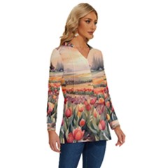 Long Sleeve Drawstring Hooded Top 