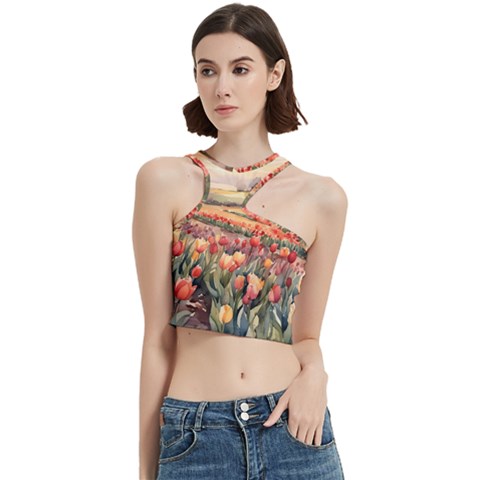 Tulips Field Tree Cut Out Top from ArtsNow.com