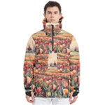 Tulips Field Tree Men s Pullover Zip Ski and Snowboard Waterproof Breathable Jacket