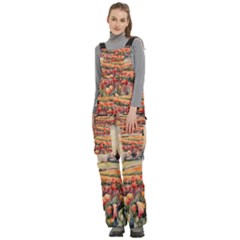 Women s Side Zip Front Pouch Ski And Snowboard Bib Pants	 