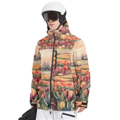 Men s Multi Pockets Zip Ski and Snowboard Waterproof Breathable Jacket 