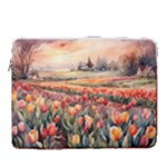 Tulips Field Tree 15  Vertical Laptop Sleeve Case With Pocket