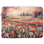 Tulips Field Tree 17  Vertical Laptop Sleeve Case With Pocket