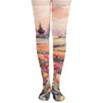 Tulips Field Tree Thigh High Stockings