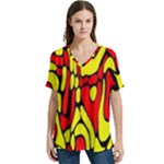 RBY 127 V-Neck Split Shoulder Casual T-Shirt