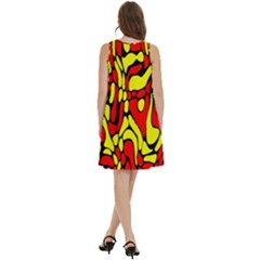 Round Neck Sleeve Casual Dress With Pockets 