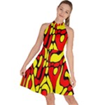 RBY 127 Sleeveless Halter Neck A-Line Dress