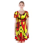 RBY 127 Short Sleeve V-neck Flare Dress