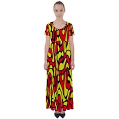 High Waist Short Sleeve Maxi Dress 
