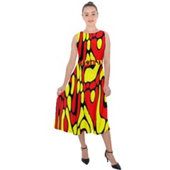 Midi Tie-Back Chiffon Dress 