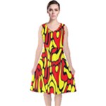 RBY 127 V-Neck Midi Sleeveless Dress 