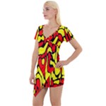 RBY 127 Short Sleeve Asymmetric Mini Dress