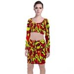 RBY 127 Long Sleeve Crop Top & Bodycon Skirt Set