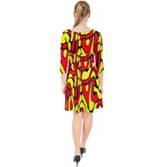 Quarter Sleeve Front Wrap Dress 