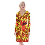 RBY 127 Long Sleeve Velvet Front Wrap Dress