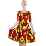 RBY 127 Quarter Sleeve A-Line Dress