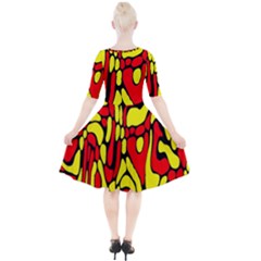 Quarter Sleeve A-Line Dress 