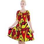 RBY 127 Quarter Sleeve A-Line Dress With Pockets