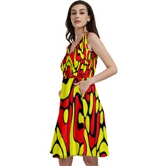 Sleeveless V-Neck Skater Dress with Pockets 