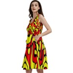 RBY 127 Sleeveless V-Neck Skater Dress with Pockets