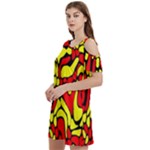 RBY 127 Women s Cold Shoulder Round Neck Mini Dress