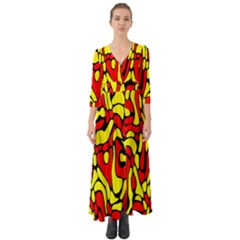 Button Up Boho Maxi Dress 