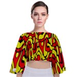 RBY 127 Tie Back Butterfly Sleeve Chiffon Top