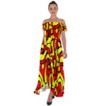 RBY 127 Off Shoulder Open Front Chiffon Dress