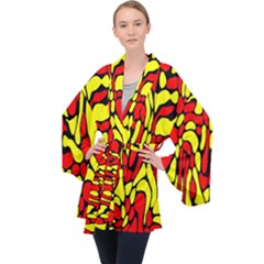 Long Sleeve Velvet Kimono  