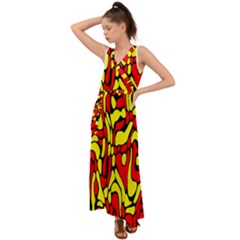 V-Neck Chiffon Maxi Dress 