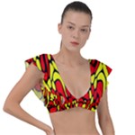 RBY 127 Plunge Frill Sleeve Bikini Top