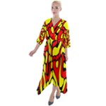 RBY 127 Quarter Sleeve Wrap Front Maxi Dress