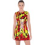 RBY 127 Lace Up Front Bodycon Dress
